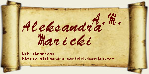 Aleksandra Maricki vizit kartica